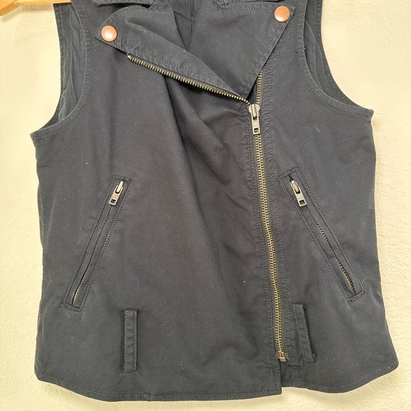 Madewell Biker-Inspired Cotton Vest Blue Women's Size Small - Picture 3 of 6
